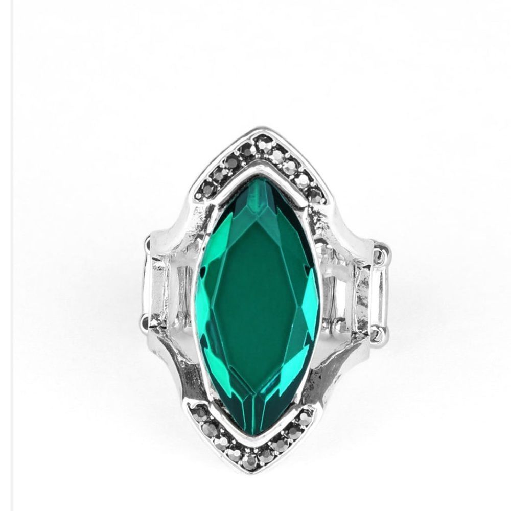 Silver Green Ring